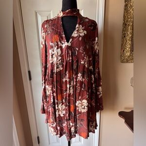 Lizard Thicket Rust Floral Mini Dress NWT